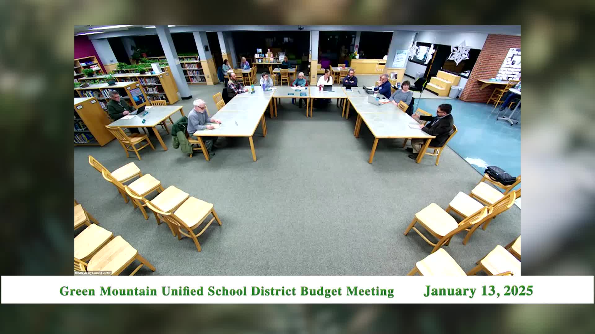 GMUSD Board Budget Meeting - 1/13/25