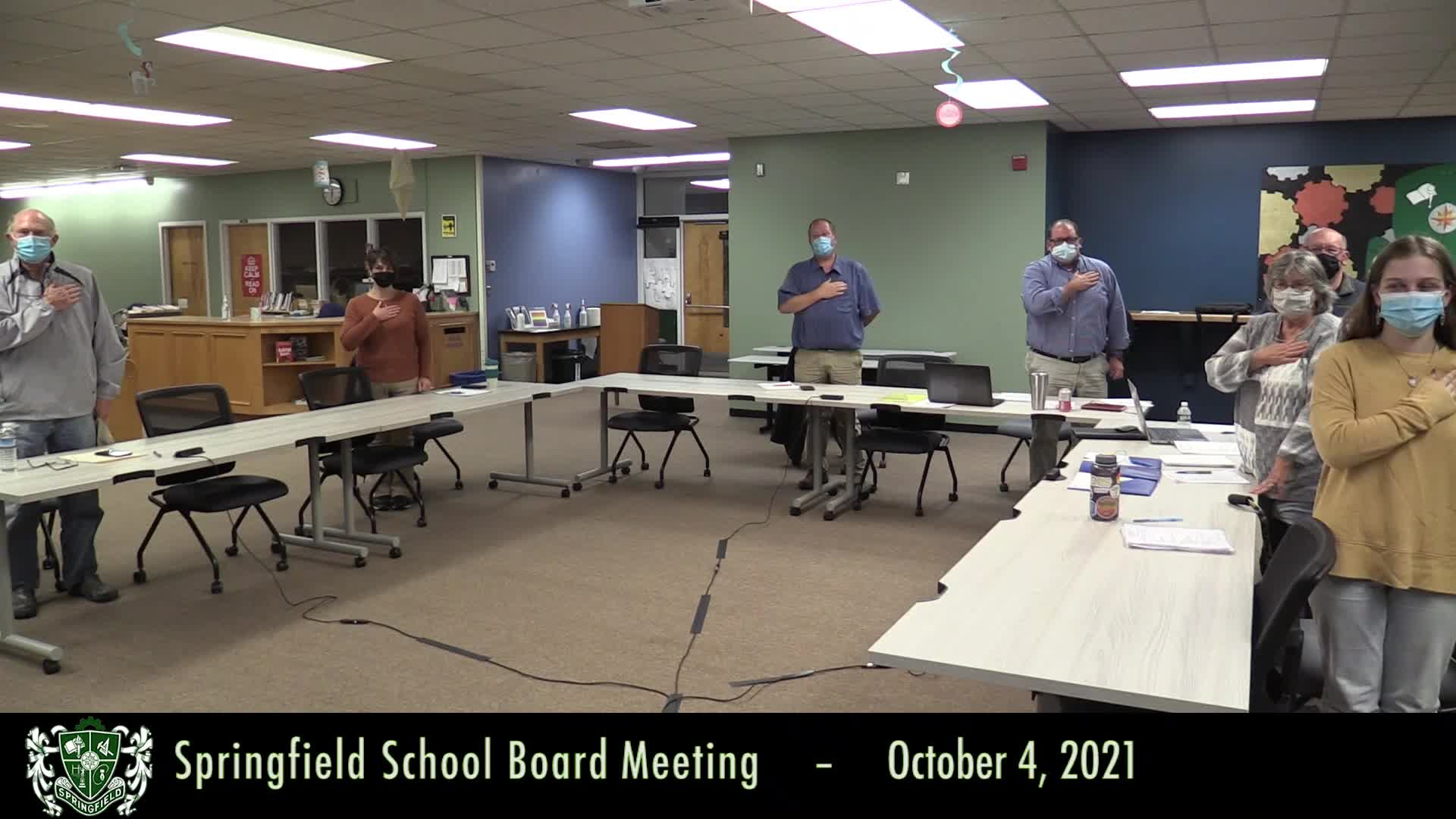 Thumbnail image for Springfield School Board Meeting - 10/4/21